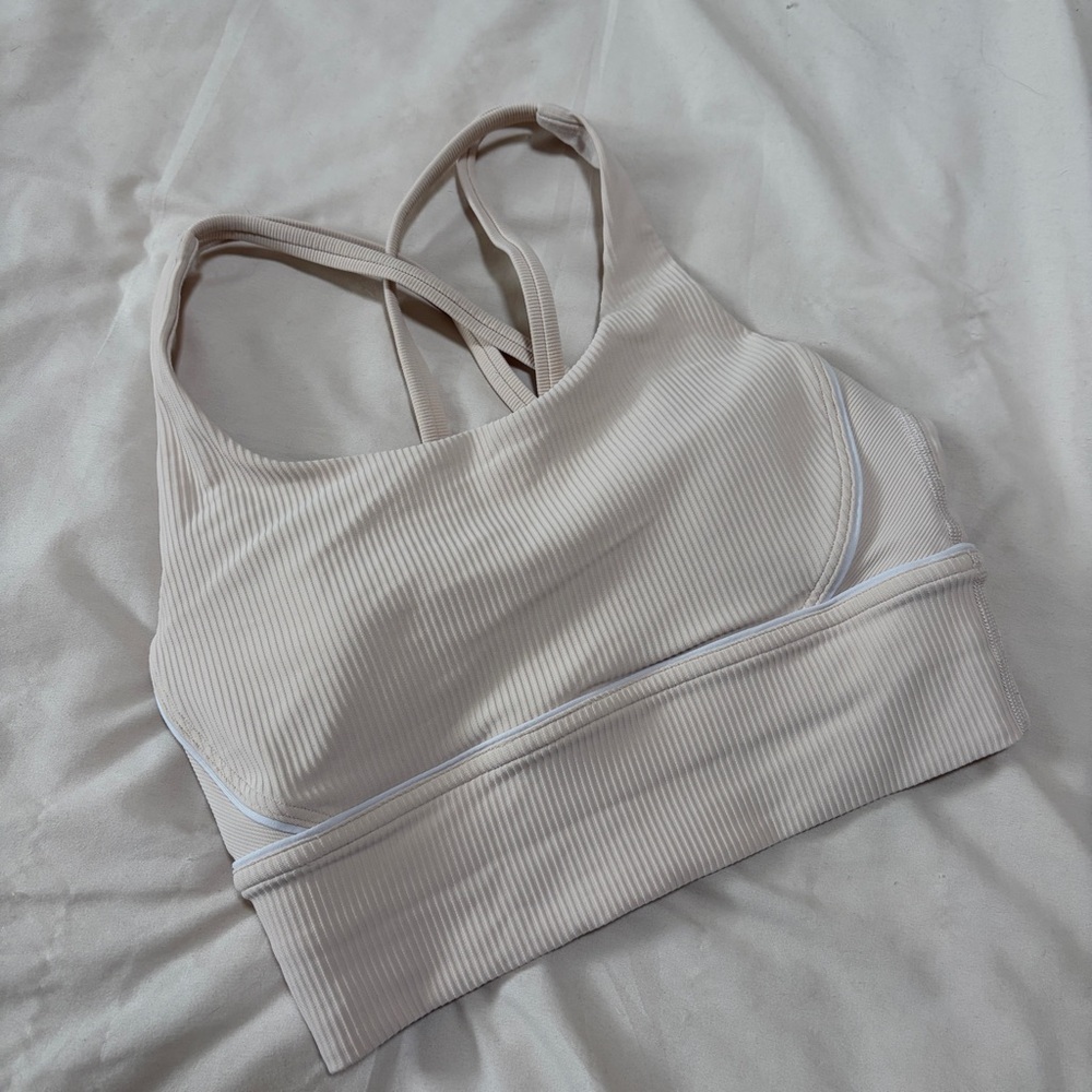 Lululemon Athletica Beige Ribbed Sports Bra